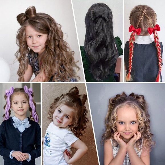 Ponytail Wig Red Bowknot Hair Extension 14 Inch 2 Pack for Party Style main image 4